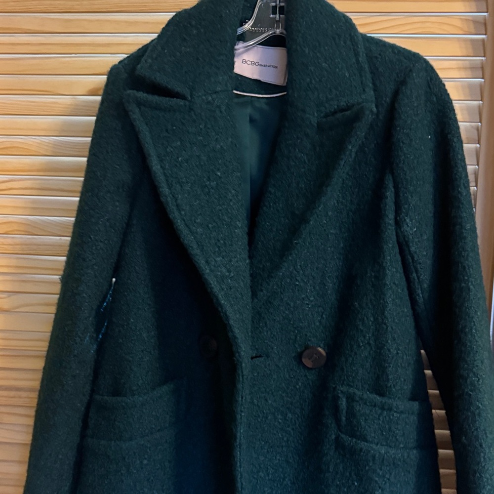 BCBGeneration Dark Green Pea Coat